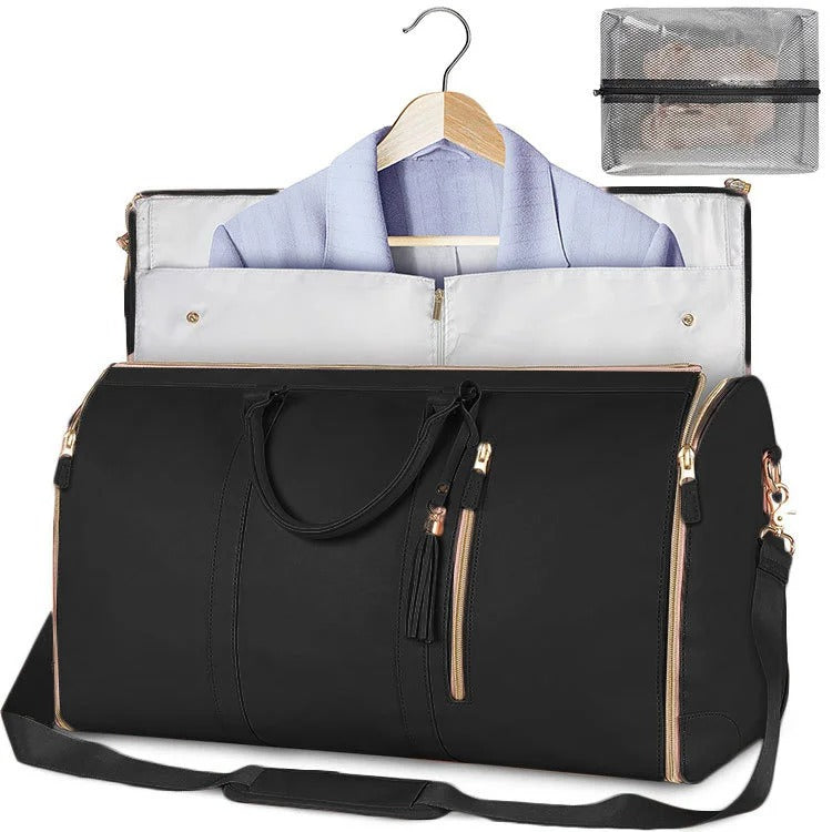 Foldable travel bag used as extra luggage during return flight